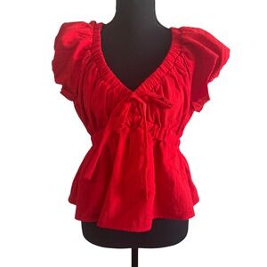 Sienna Sky Y2K Babydoll Top Size M Red Fairy Grunge Vamp Whimsigoth